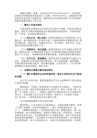2022.10 公文集团公司巡察整改情况的通报.docx