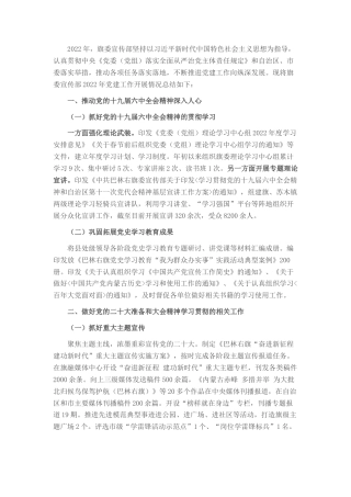 2022.10 公文旗委宣传部2022党建工作总结.docx