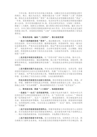 2022.10 公文企业信用修复经验材料.docx