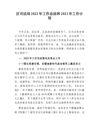 2022.10 公文区司法局2022工作总结和2023工作计划.doc