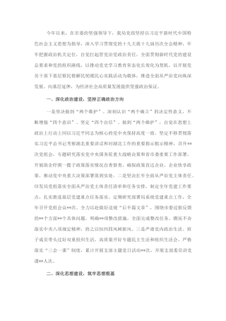 2022.10 公文市局党组推动全面从严治党工作情况报告.docx