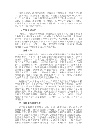 2022.10 公文市应急管理局2022重点工作完成情况汇报.docx
