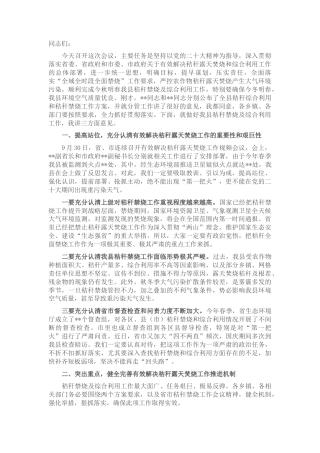 2022.10 公文在2022全县秸秆禁烧及综合利用工作会议上的讲话.docx