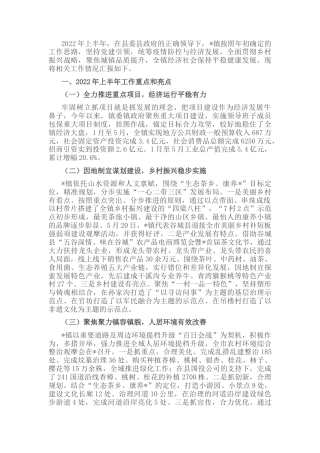 2022.10 公文镇2022上半年经济社会发展情况汇报.docx