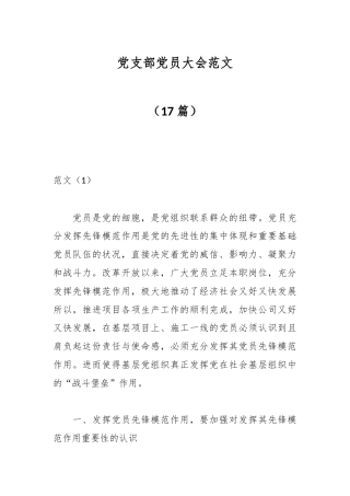 公文 （17篇）党支部党员大会范文.docx