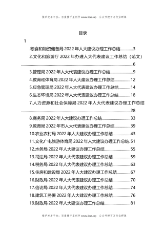 公文 文汇系列5750--各级局机关2022年人大代表建议办理工作总结汇编（19篇）.docx