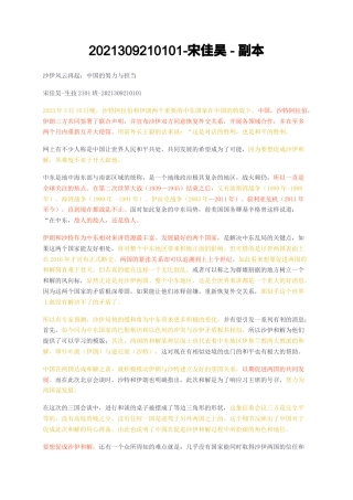 23年无图CP查重短篇23标红--政治与形式 沙伊风云再起：中国的努力与担当-约2059字符.docx