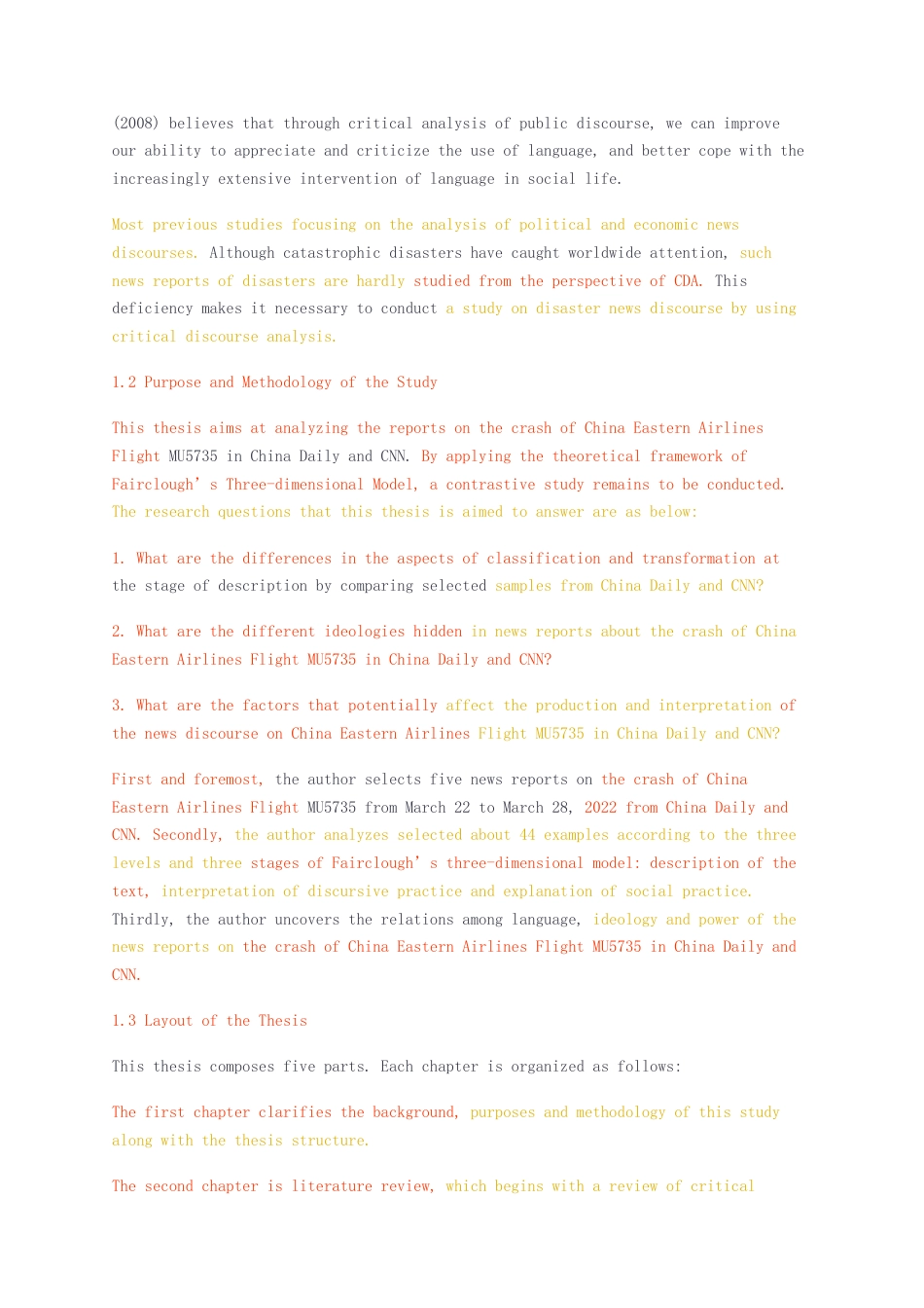 23年无图硕论传媒学传播学新闻学8万字标红cp45%-灾难性新闻的批评性话语分析——以321东航客机事故为例.docx_第4页