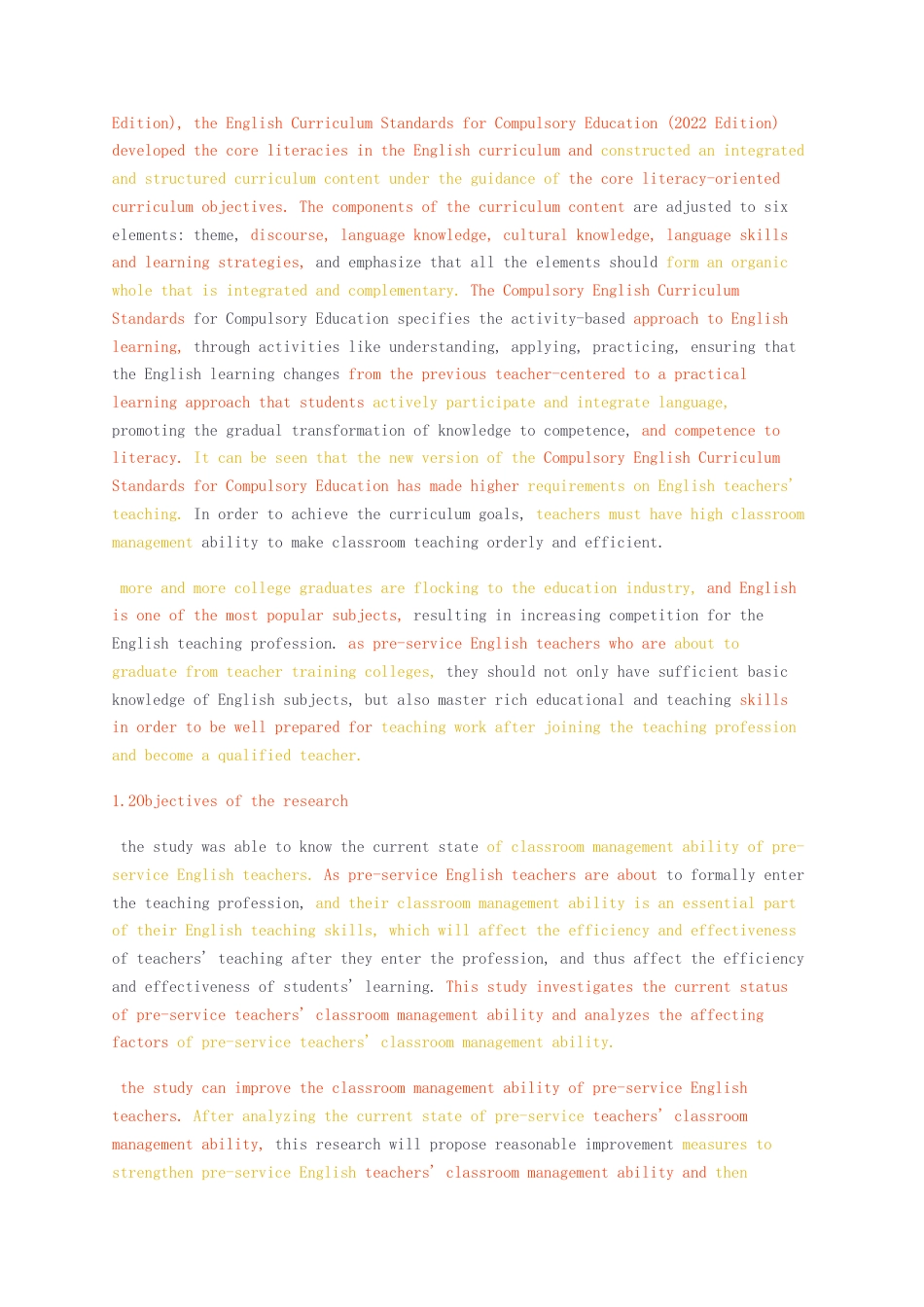 23年无图CP查重39标红-英语硕论7.1万字 职前英语教师课堂管理能力调查研究—以广西师范大学2023届英语专业毕业生为例.docx_第4页