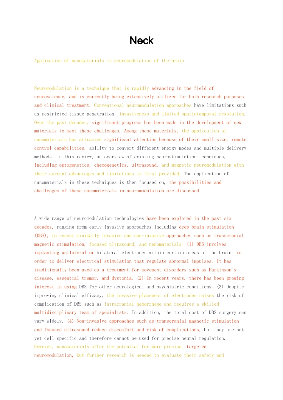 23年无图硕论4万字全英语 材料科学标红cp46%-纳米材料在大脑神经调节中的应用.docx_第1页