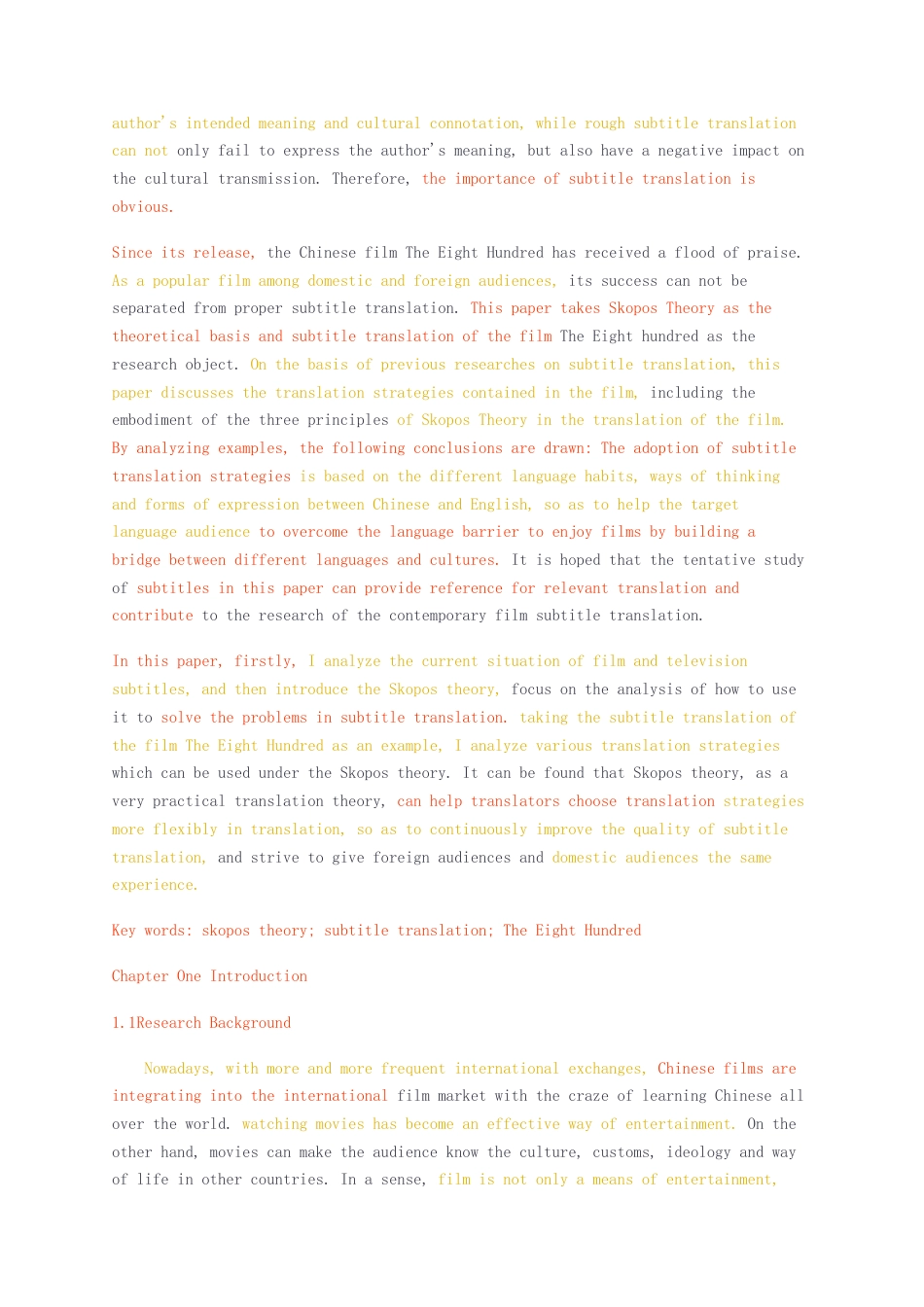 23年无图硕论4万字标红41%-翻译目的论视角下影视字幕的翻译研究—以八佰为例.docx_第3页