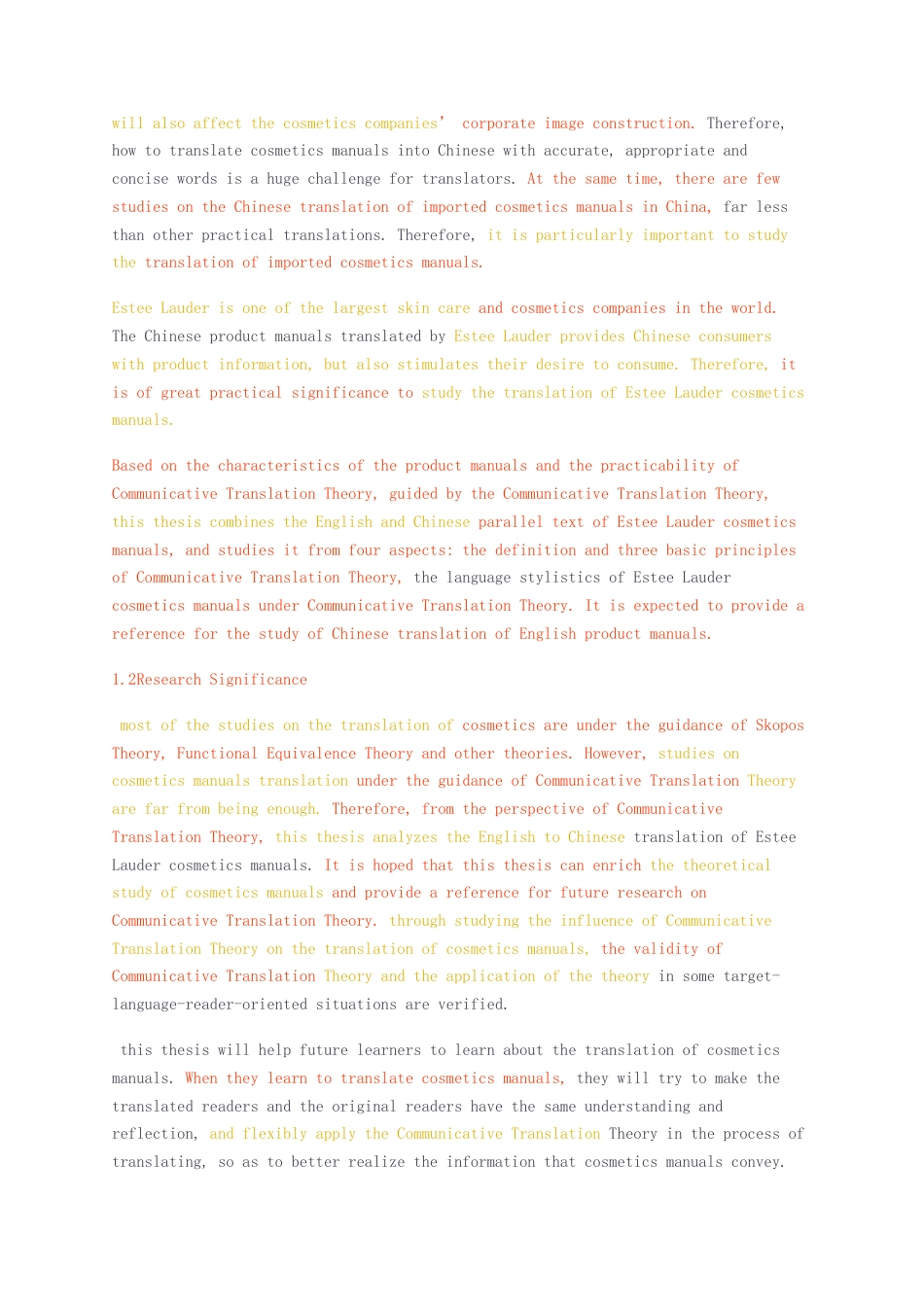 23年无图硕论3万字英语标红cp44%-基于交际翻译理论下雅诗兰黛化妆品说明书的英译汉翻译技巧.docx_第4页