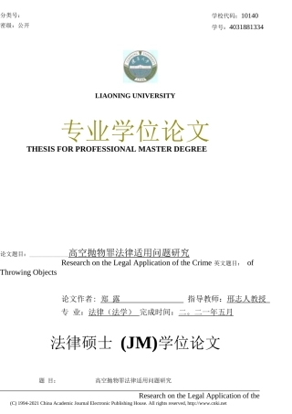 21年硕论_高空抛物罪法律适用问题研究 (1)-约37193字符.docx