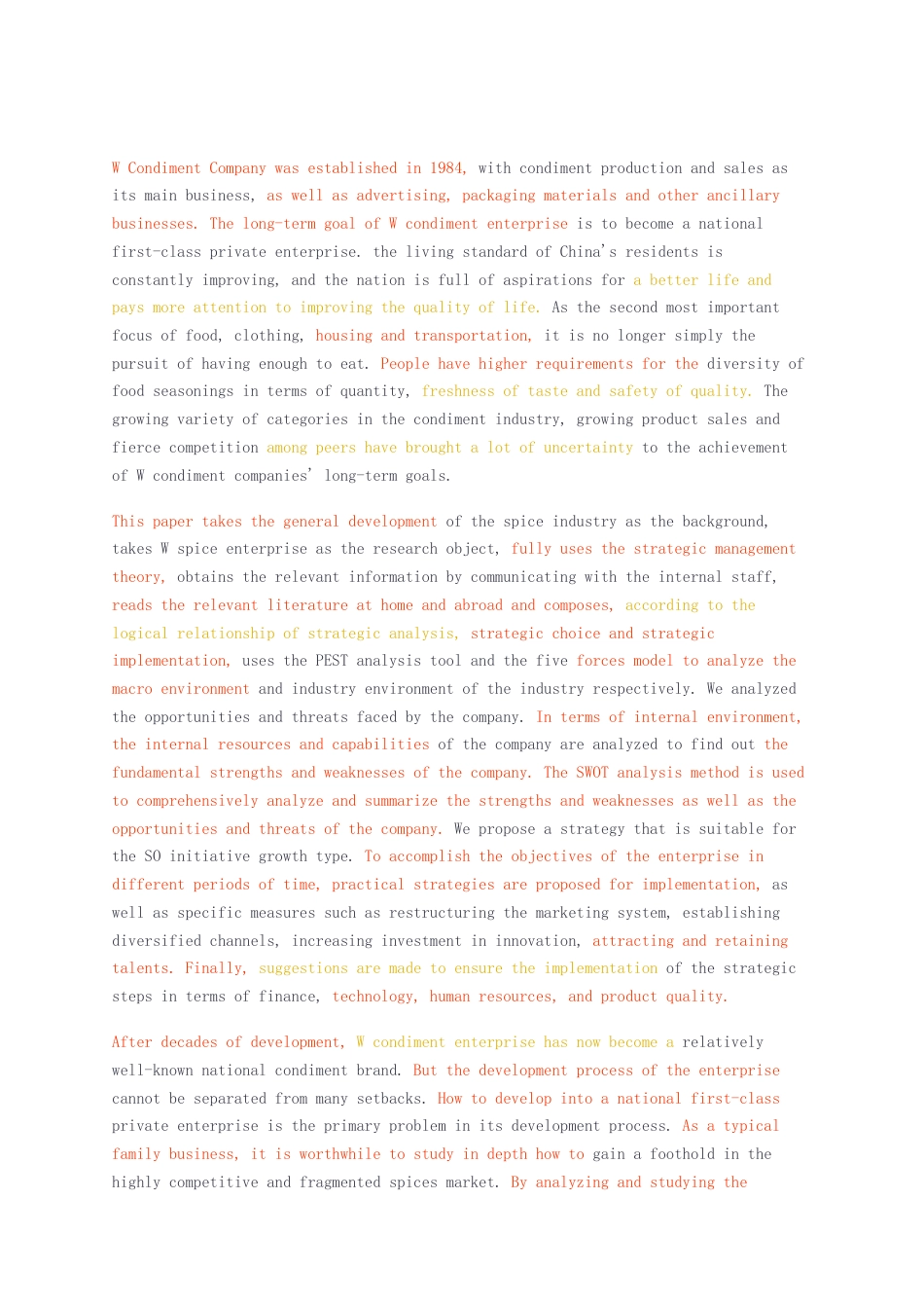 23年无图CP查重w41标红-工商管理MBA硕论4万字W调味品企业发展战略研究.docx_第3页