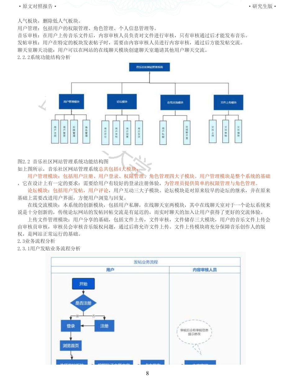 22年查重硕论 计算机 重16-音乐社区网站管理系统的 设计与实现全文可复制报告.pdf_第8页