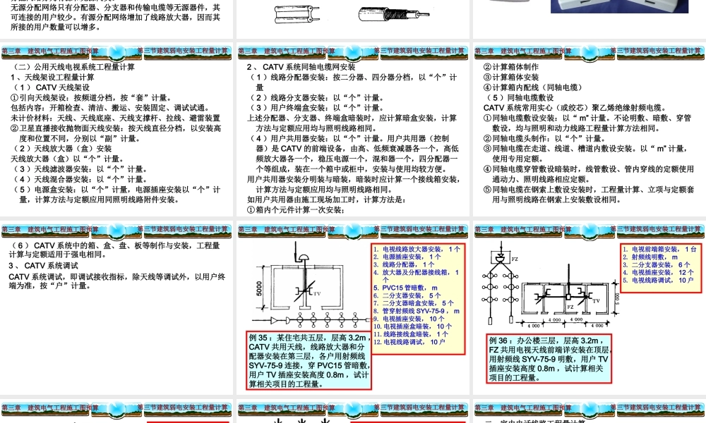 旧稿 建筑弱电安装工程量计算.ppt