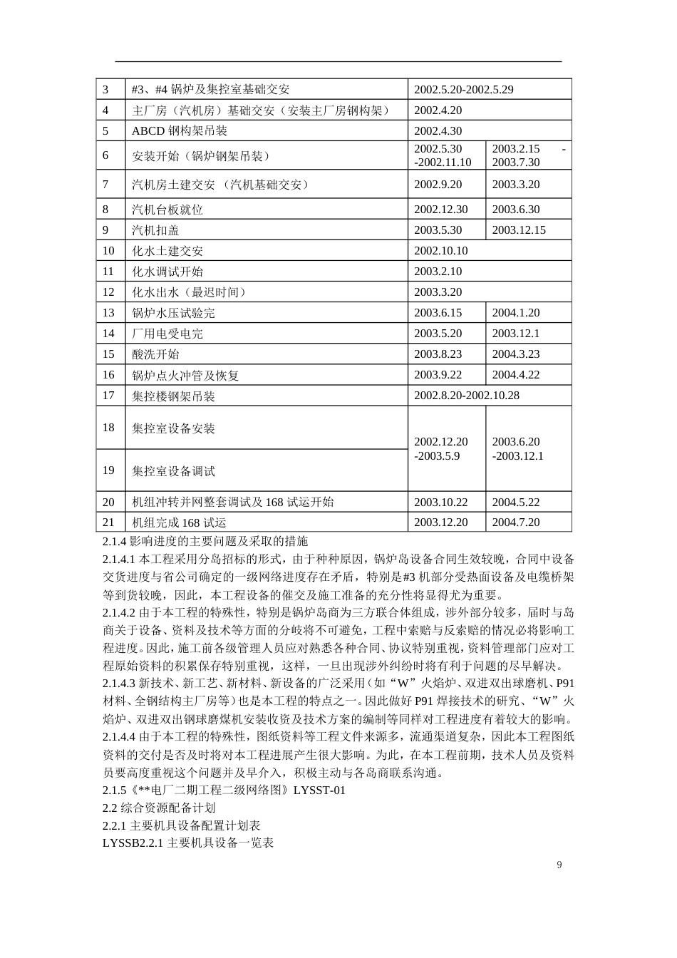 旧稿 某电厂2×300MW机组安装工程施工组织设计-约128152字符.doc_第9页