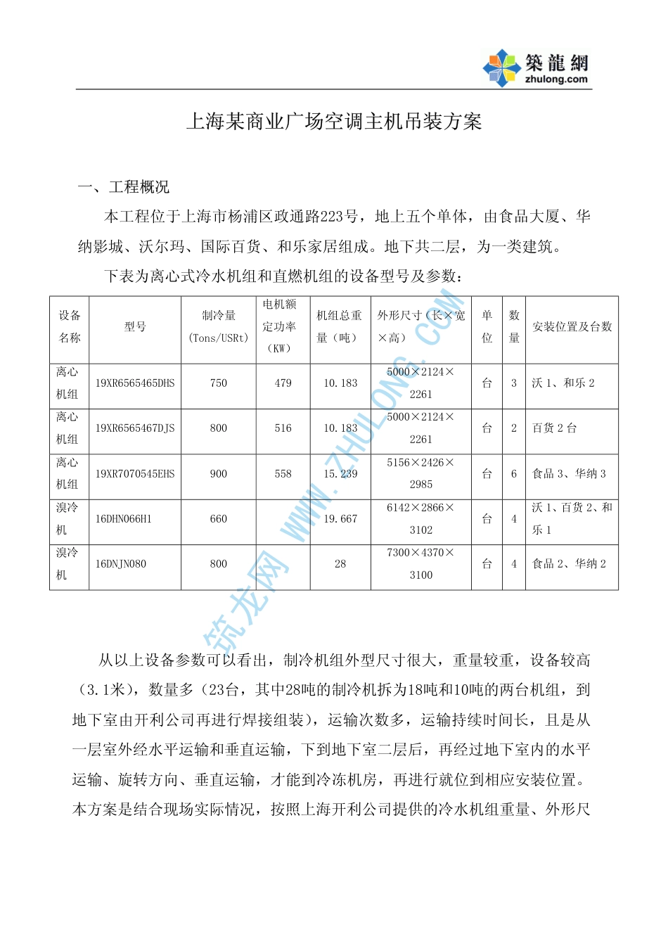 旧稿 上海某商业广场空调制冷主机吊装方案-约6233字符.pdf_第4页