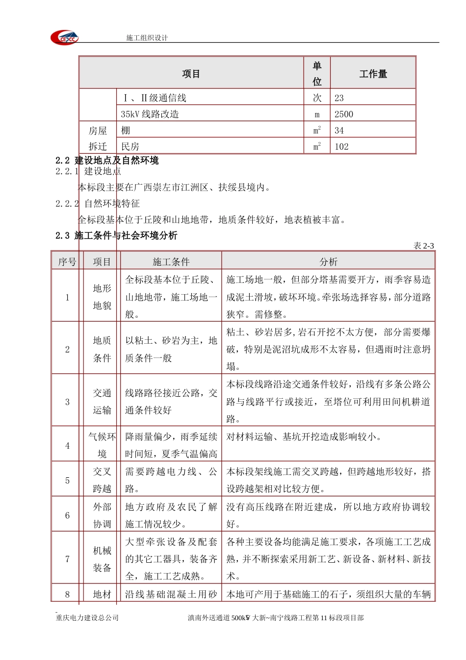 旧稿 滇南外送通道500kV输变电工程大新~南宁线路工程施工组织设计-约84723字符.doc_第8页