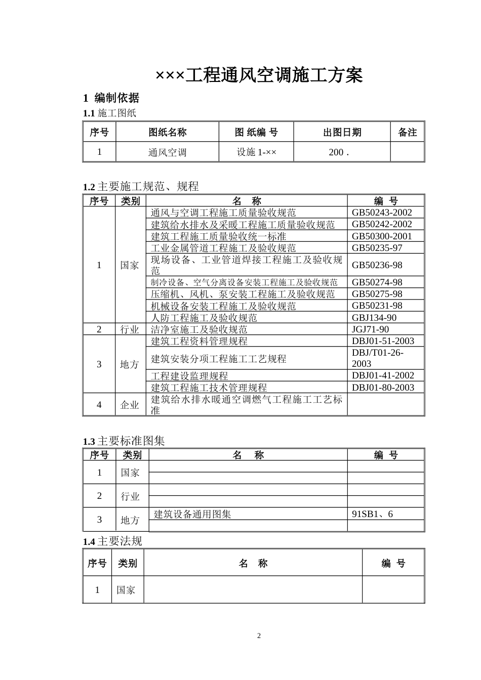 旧稿 某通风空调工程施工方案-约20564字符.doc_第2页