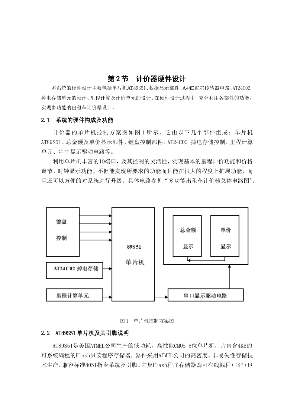 旧稿 多功能出租车计价器设计资料-约19727字符.doc_第4页