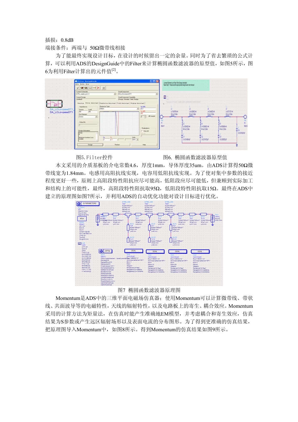 旧稿 基于ADS射频微带低通滤波器仿真设计-约1694字符.pdf_第3页