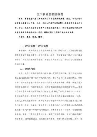 实习报告 21年 社会 三下乡社会实践报告 终版-约1265字符.docx