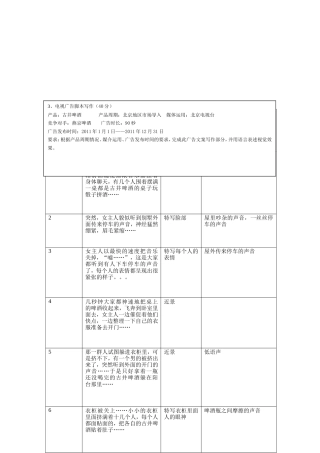 19-22年专题片脚本 XX井啤酒广告脚本-约1266字符.doc