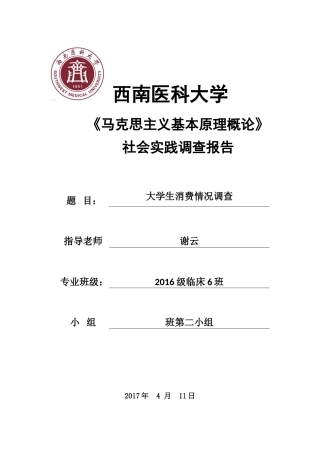 实习报告 旧稿 大学生消费情况调查报告-约5743字符.doc
