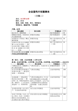 19-22年专题片脚本 调料企業宣传片创意脚本-约5644字符.doc