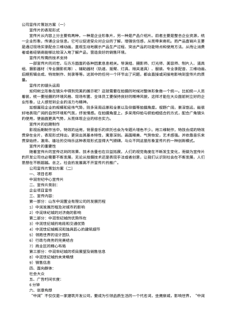 19-22年专题片脚本 公司宣传片策划方案-约7442字符.doc
