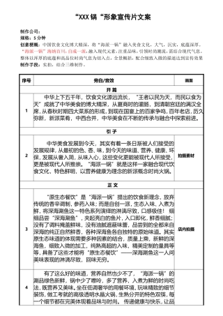 19-22年专题片脚本 海派一锅宣传片文案-约1186字符.doc