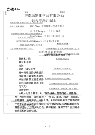 19-22年专题片脚本 化学制品集团专题片创意脚本-约1557字符.docx