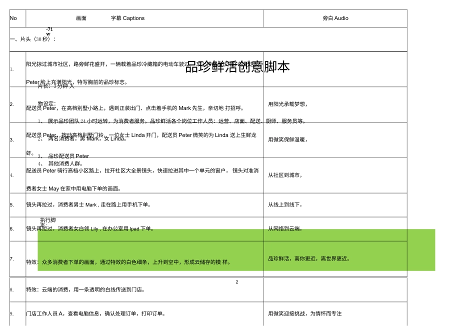 19-22年专题片脚本 鲜活(冷链）配送APP企业宣传片-执行脚本-约3258字符.doc_第1页