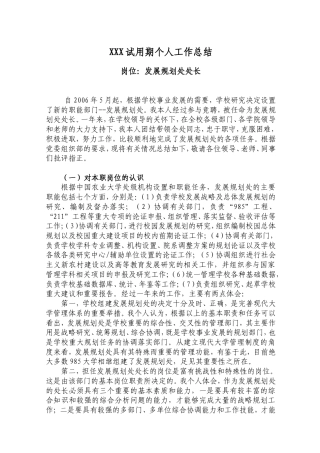 旧稿工作总结 XXX试用期个人工作总结-约5222字符.doc