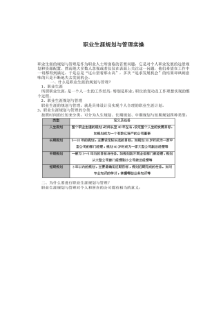 旧稿职业规划 《 职 业 生 涯 规 划 与 管 理 实 操 》.doc