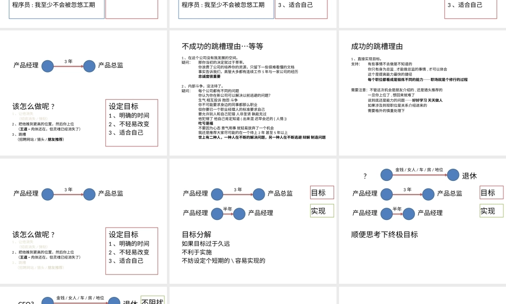 旧稿职业规划 08 产 品 经 理 的 职 业 生 涯 规 划.pptx