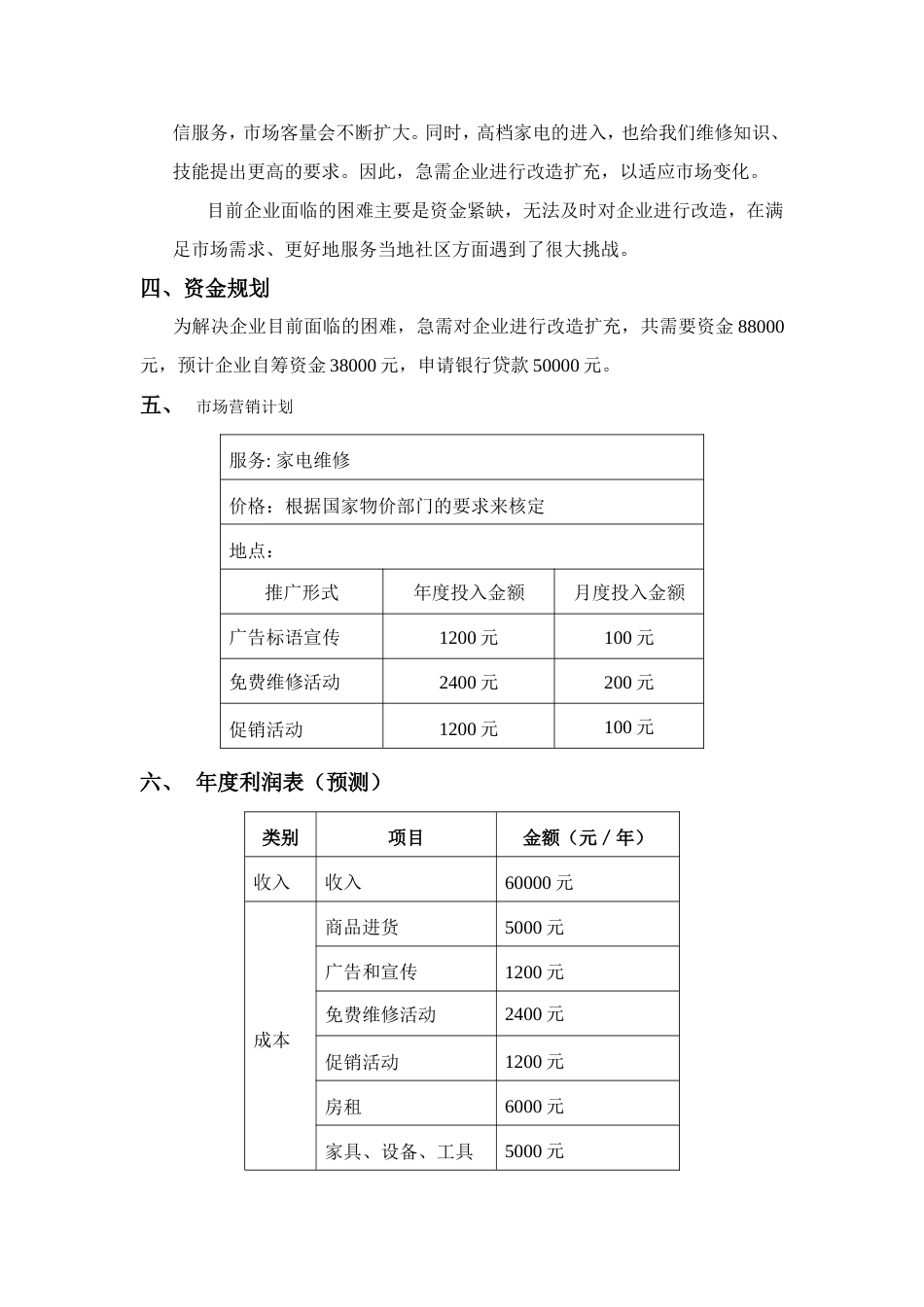 旧稿各行创业书 创-业-计-划-书-约1458字符.doc_第3页