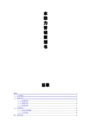 旧稿各行创业书 水动力运动型饮料策划书-约6037字符.doc