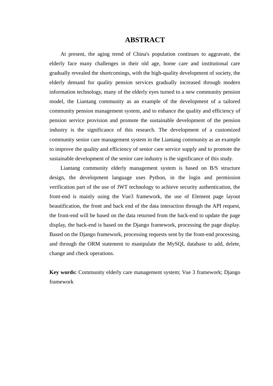 24年WP本科软件工程 莲塘社区养老管理系统的设计与实现-论文定稿-约38630字符.docx_第3页