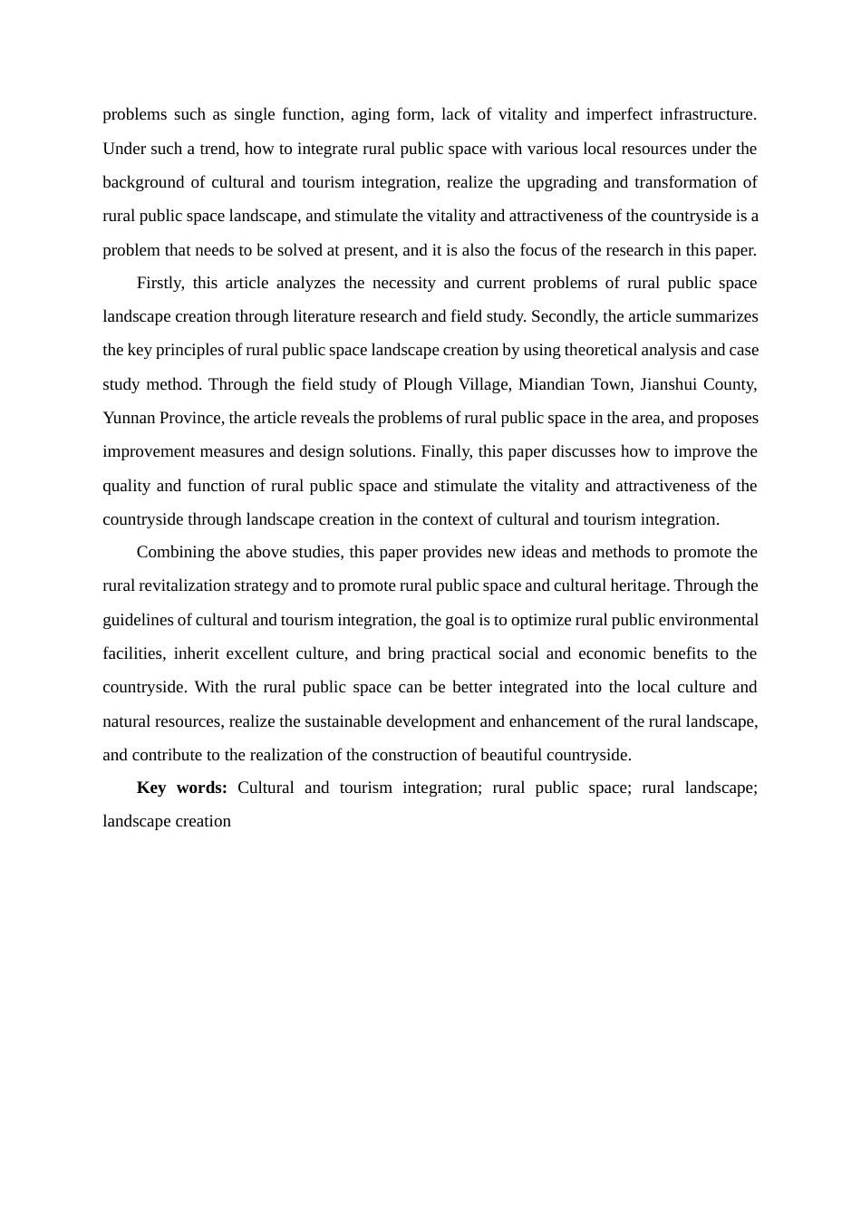 24年WP本科园林 文旅融合背景下乡村公共空间景观营造研究 ——以建水县面甸镇犁耙庄村为例定稿.docx_第5页