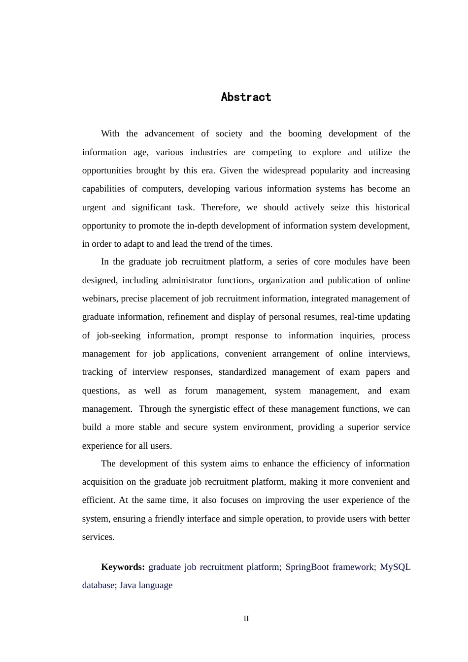 24年WP交稿软件工程 基于SpringBoot的毕业生求职招聘系统设计与实现定稿.doc_第2页
