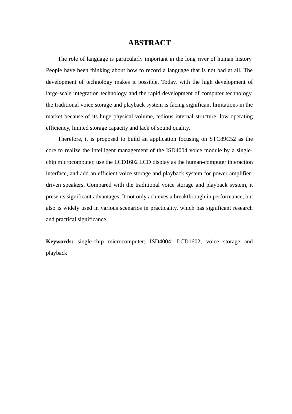24年WP本科电子信息工程 基于单片机的语音存储与回放系统设计定稿-约25563字符.docx_第3页