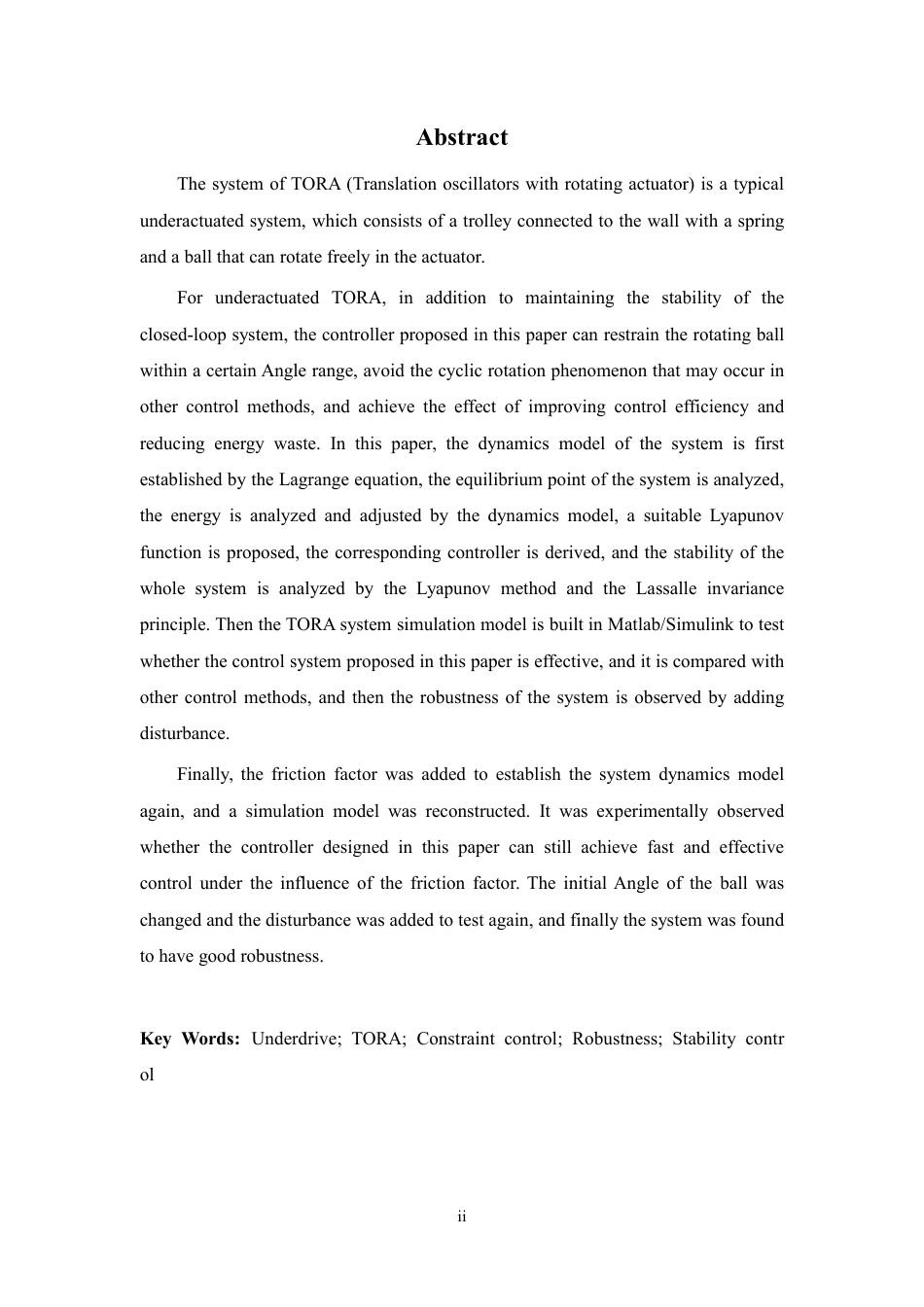 24年查重低自动化 欠驱动TORA系统的部分状态约束控制算法设计-最终稿正文定稿.pdf_第4页
