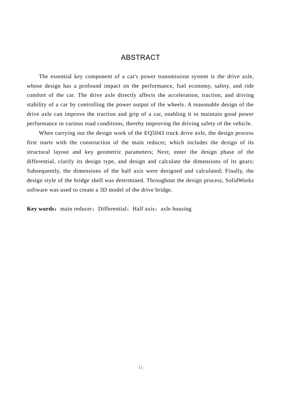 24年WP本科汽车服务 基于SolidWorks的轻型货车驱动桥设计与仿真终稿-约11273字符.docx_第2页
