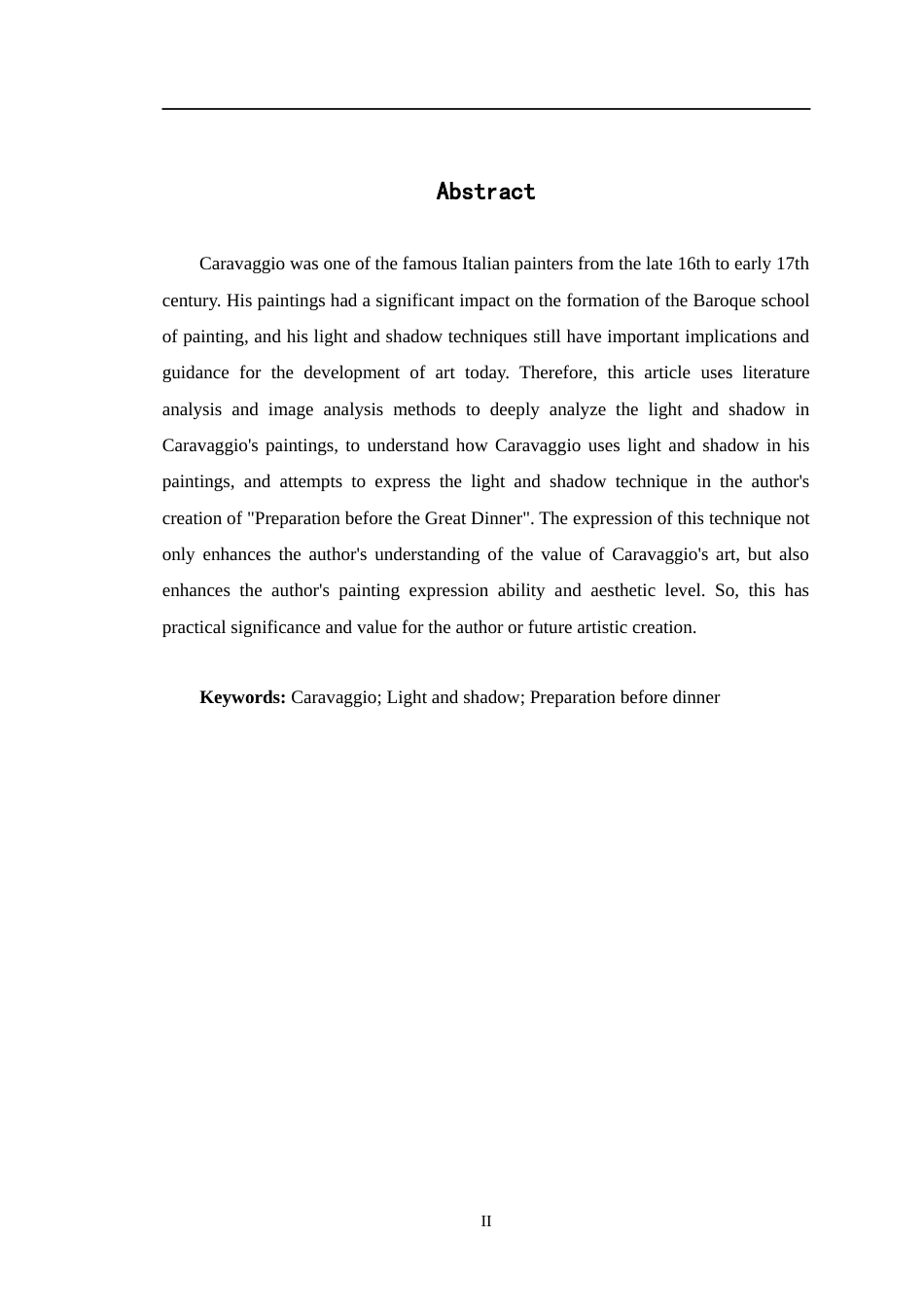 24年WP交稿美术 浅析卡拉瓦乔绘画中的光影对我创作《年夜饭前的准备》的影响定稿-约12398字符.docx_第2页