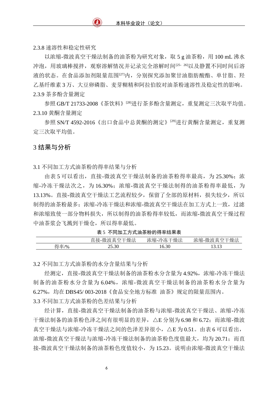 24年WP交稿食品科学 不同加工和干燥方式冲泡型油茶粉得率及其速溶性、稳定性研究定稿-约24394字符.docx_第10页
