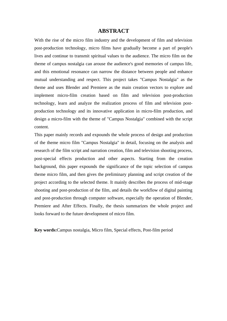 24年查重低数字媒体技术-基于影视后期技术的《校园怀念》主题微电影创作-最终稿正文.doc_第4页