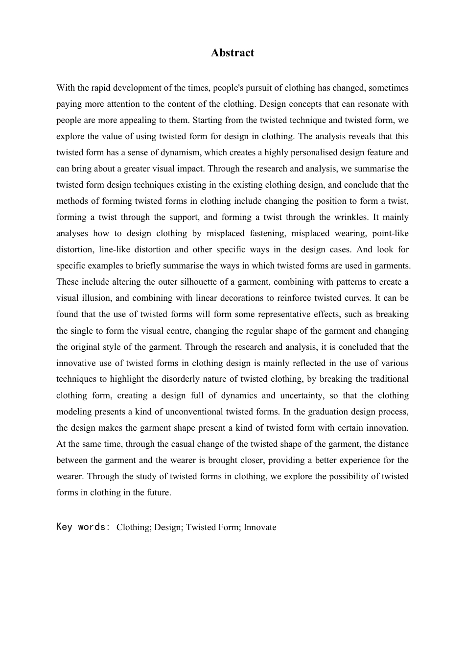 24年查重低服装与服饰设计 服装设计中扭曲形态的创新运用-最终稿正文定稿-约26138字符.pdf_第4页