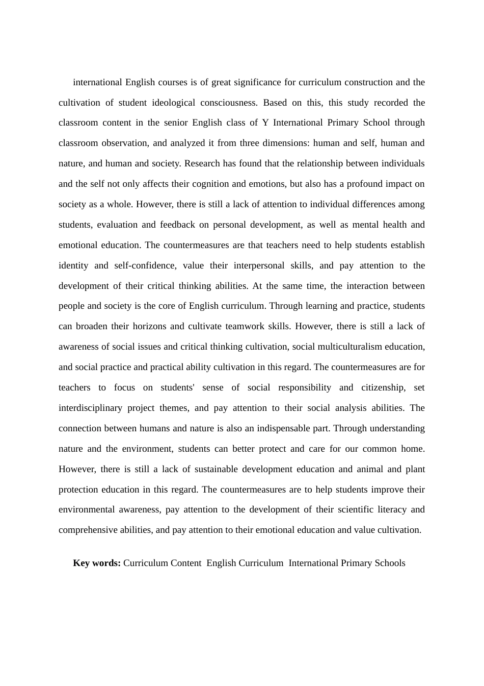 24年WP本科小学教育 国际化小学高年段英语课程内容研究定稿-约23916字符.docx_第1页